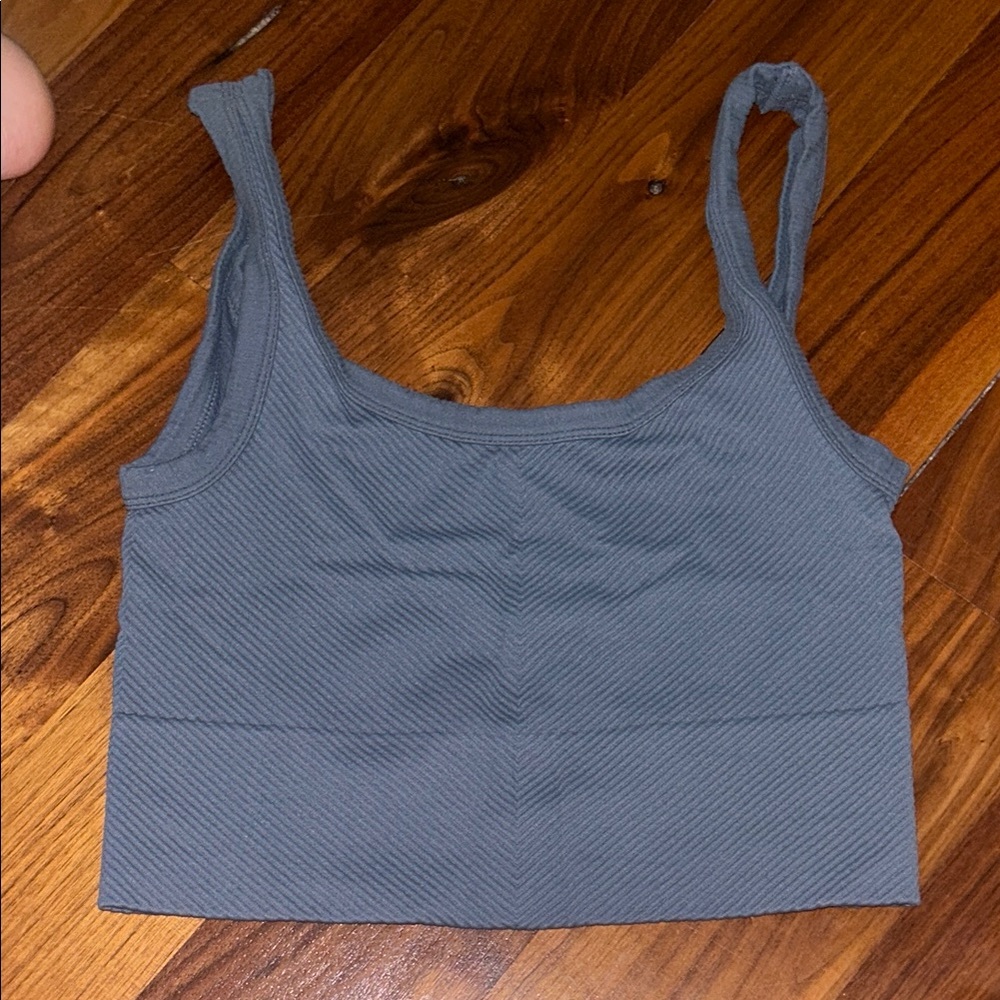 Ribbed Gray Crop Top
